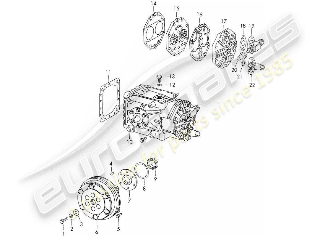 porsche 1966 (911/912) compresor - embrague - d - mj 1969>> diagrama de piezas