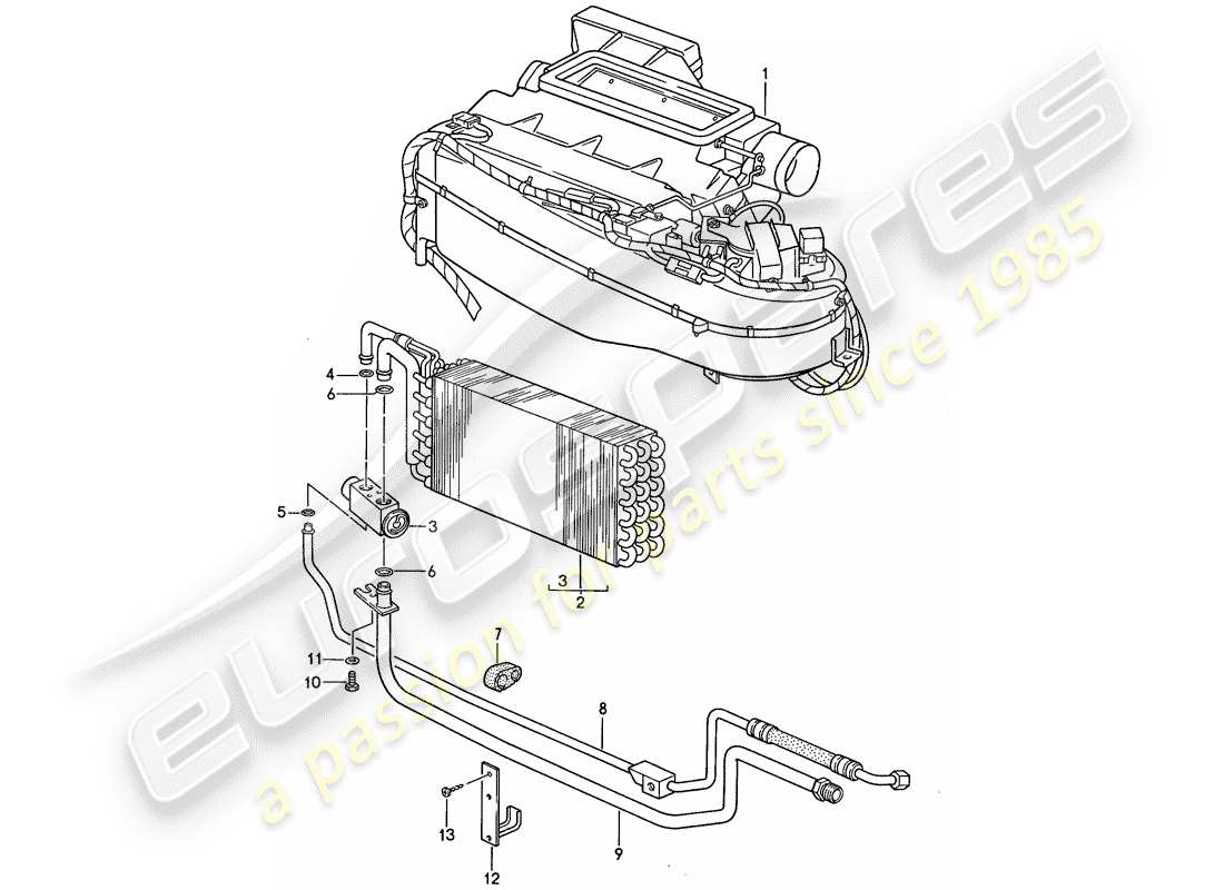 porsche 1987 (959) aire acondicionado 1 diagrama de piezas