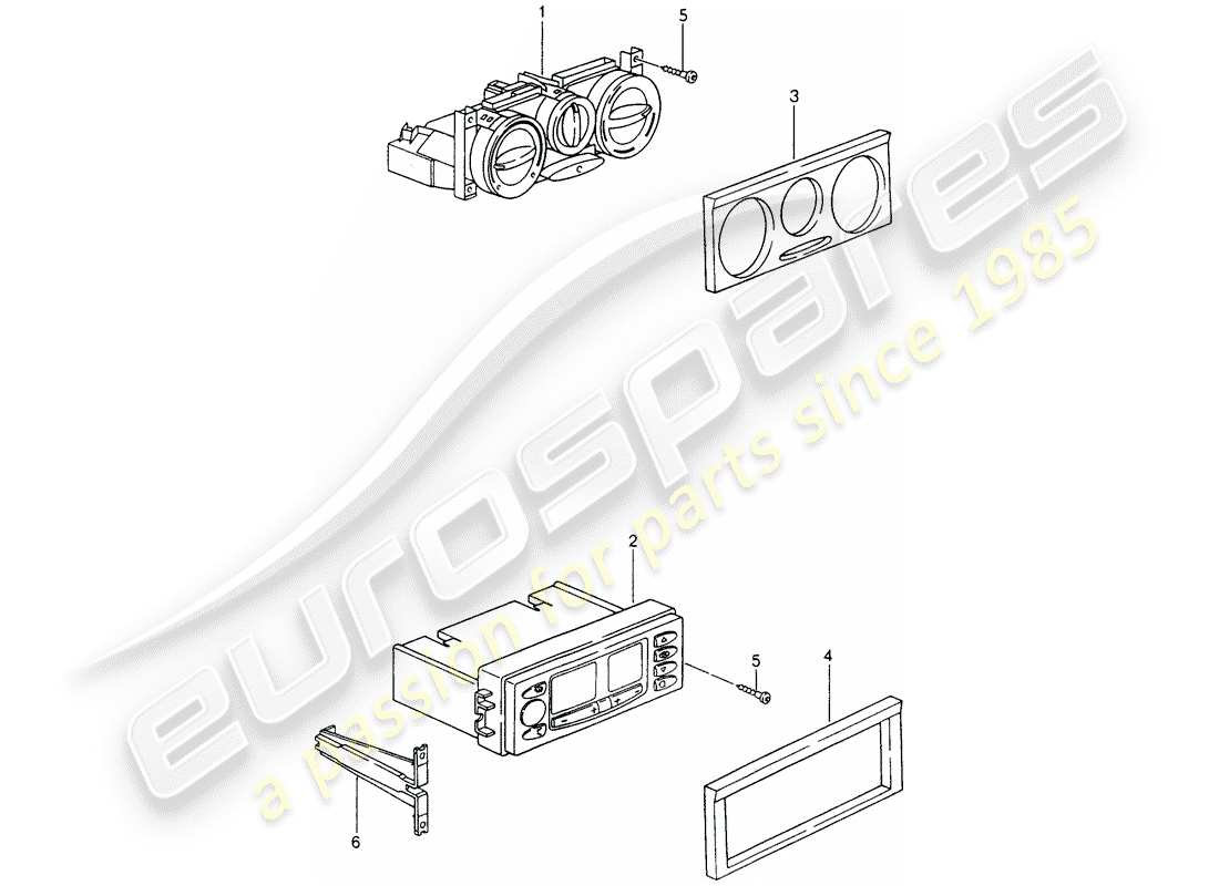 porsche 2002 (986 boxster) diagrama de piezas del interruptor de control