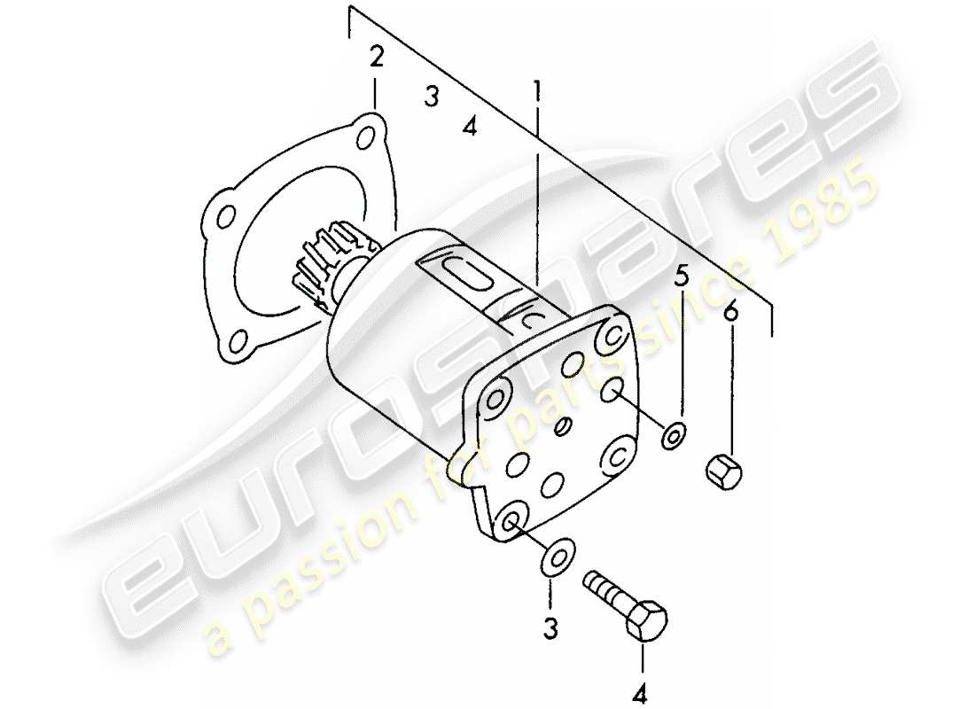 porsche 1959 (356/356a) bomba de aceite diagrama de piezas