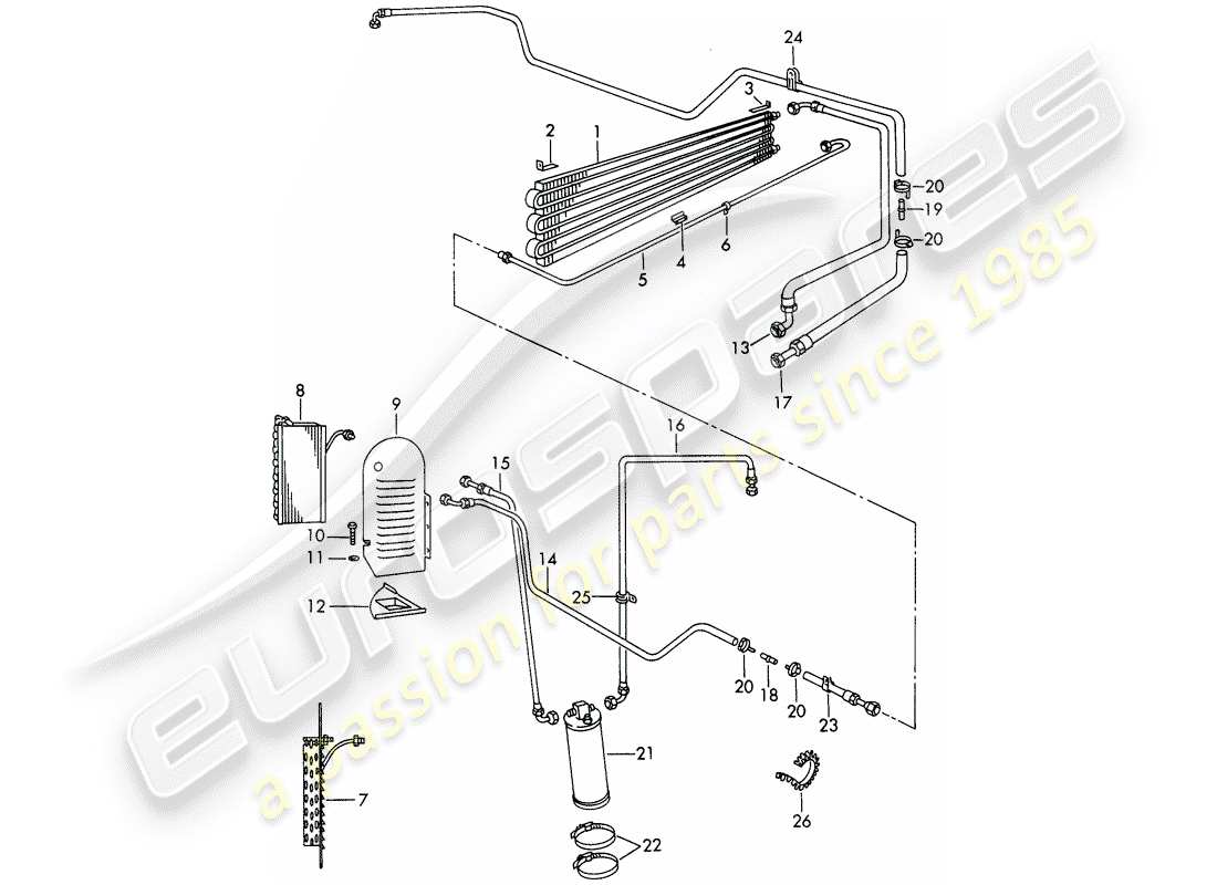 porsche 1966 (911/912) circuito refrigerante - aire acondicionado - d >> - mj 1968 diagrama de piezas