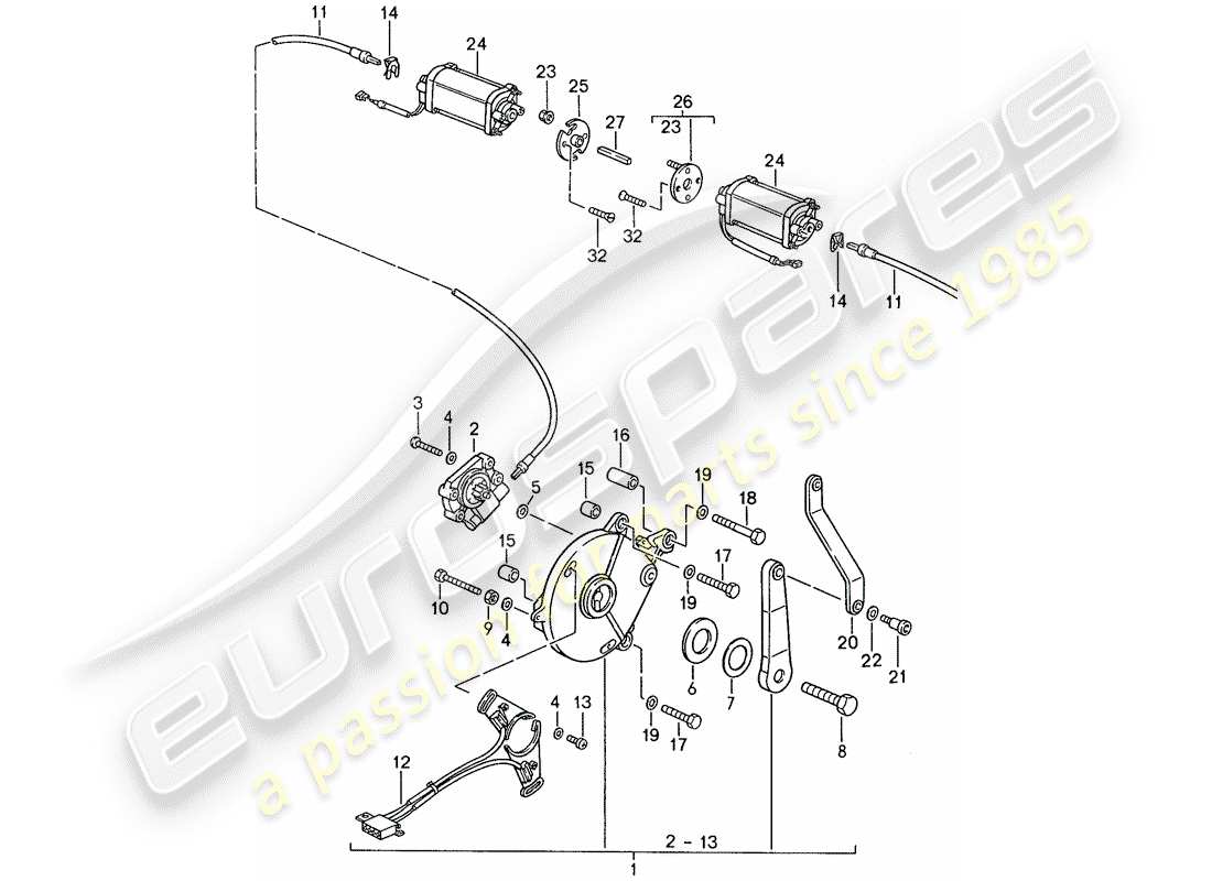 porsche 1990 (944) control superior convertible - eléctrico diagrama de piezas