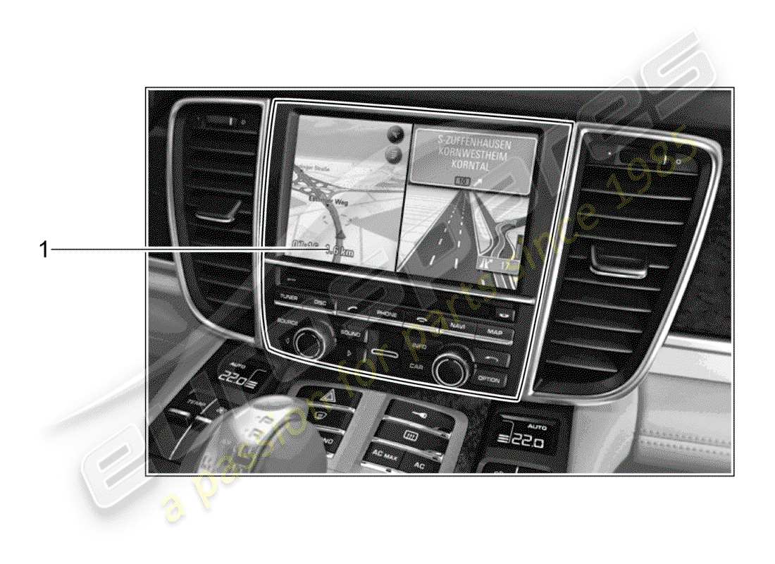 porsche 2016 (tequipment panamera) sistema de navegación diagrama de piezas