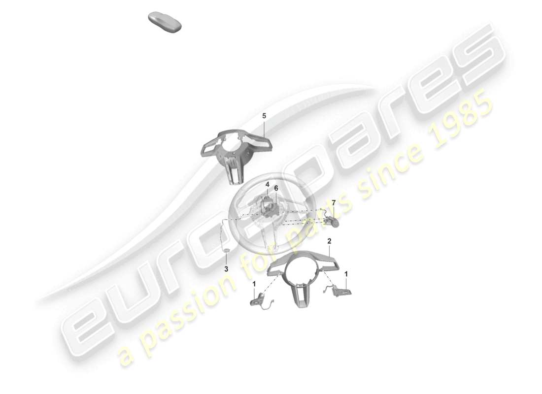 porsche 2020 (992-1) accesorios volante diagrama de piezas