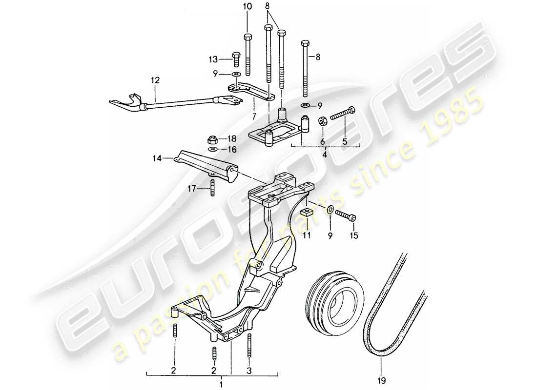 porsche 1996 (993) compresor - - montaje - mecanismo de conducción diagrama de piezas