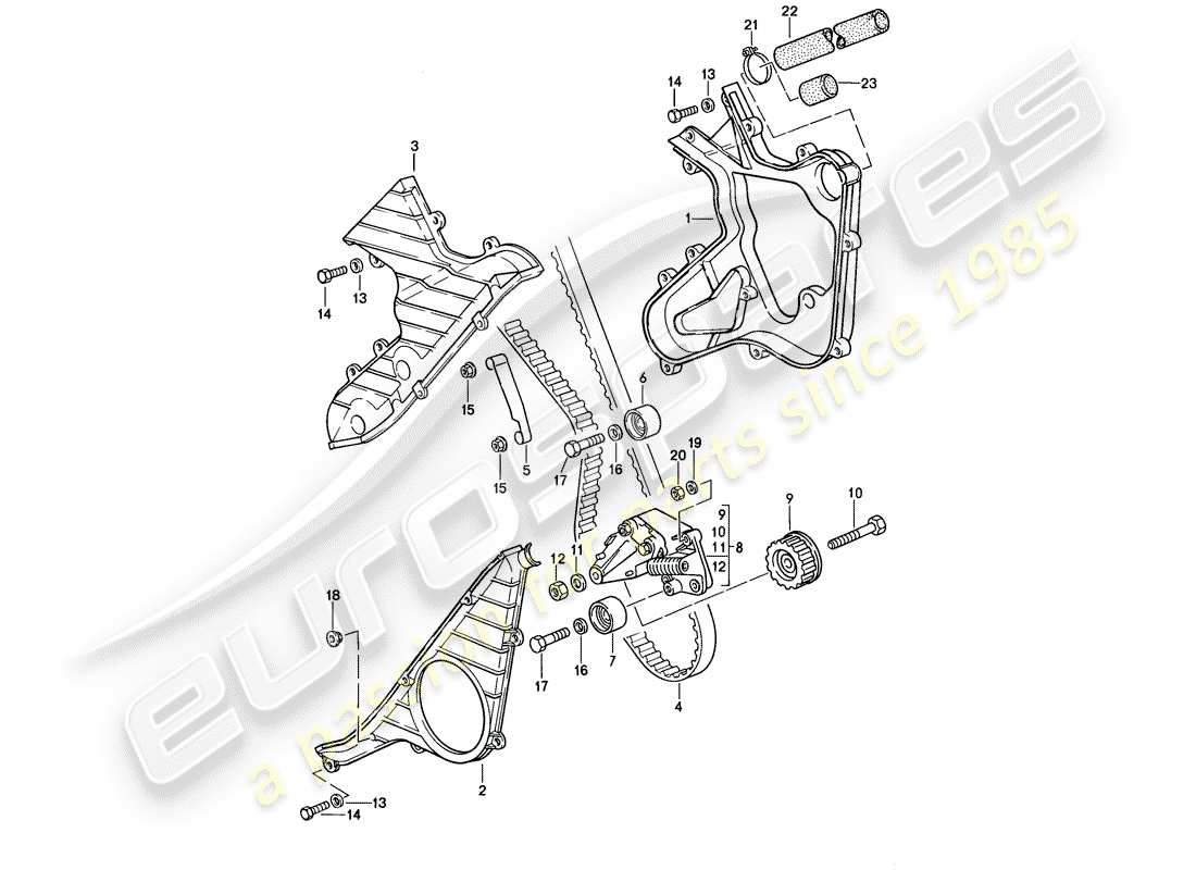 porsche 1986 (944) mecanismo de impulsión - árbol de levas - d - mj 1987>> diagrama de piezas