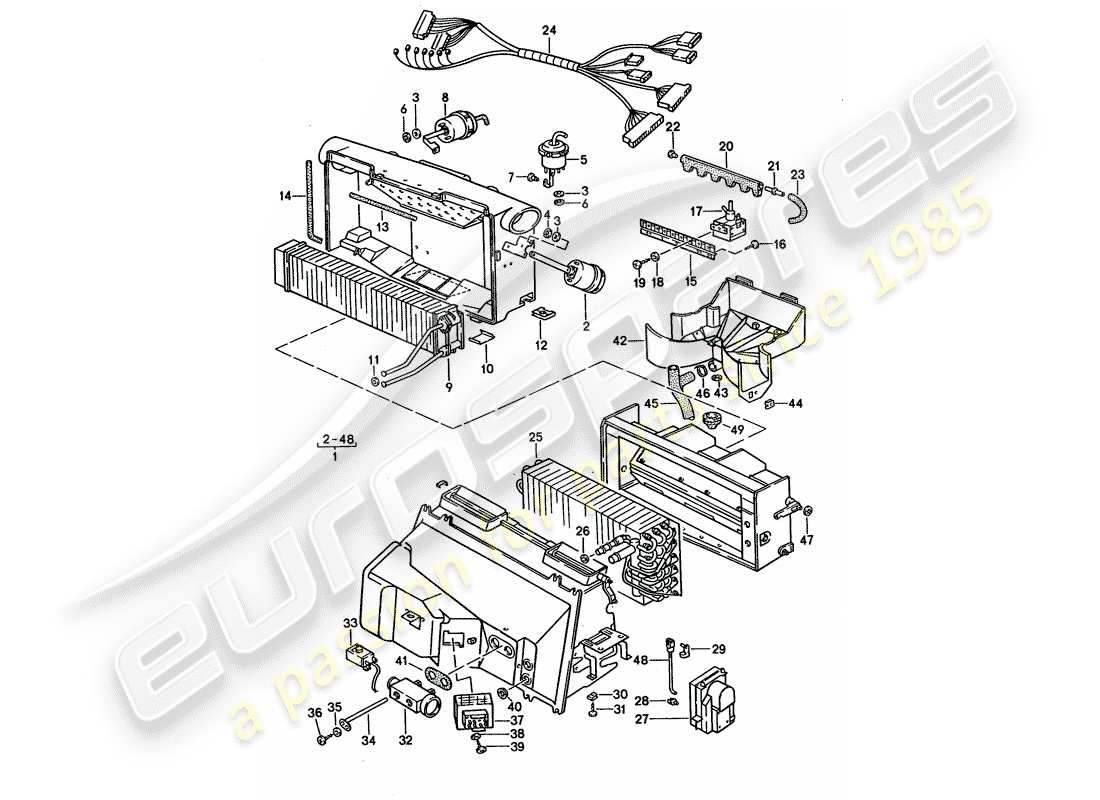 porsche 928 (1993) aire acondicionado - diagrama de piezas del aire acondicionado