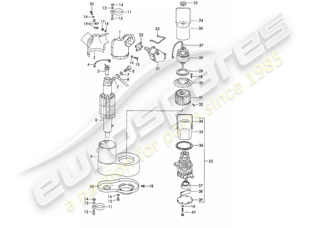 porsche 1966 (911/912) piezas individuales - calentador - - webasto - - d >> - mj 1968 diagrama de piezas