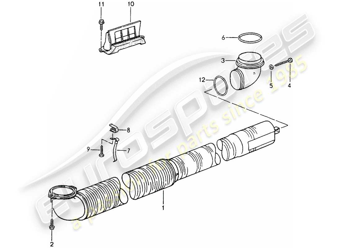 porsche 1992 (964) ventilación - sistema de calefacción 2 diagrama de piezas