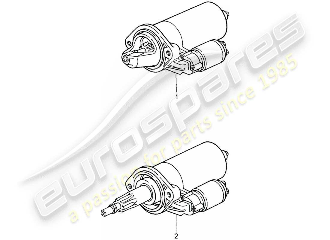 un diagrama de piezas del catálogo de piezas porsche 1982 (refurbished and exchange catalogue)