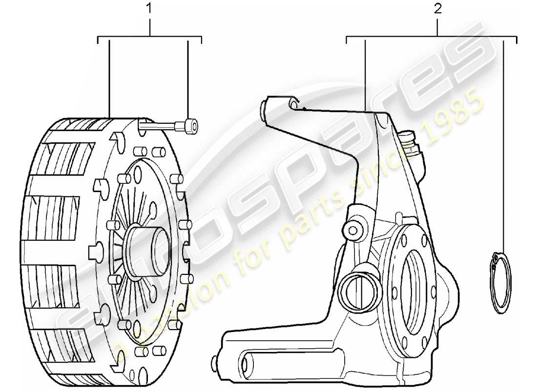 un diagrama de piezas del catálogo de piezas porsche 1990 (refurbished and exchange catalogue)