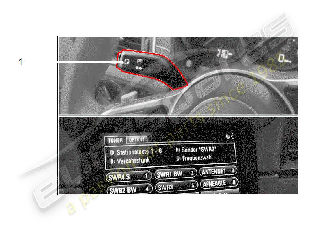 un diagrama de piezas del catálogo de piezas porsche 2012 (tequipment panamera)