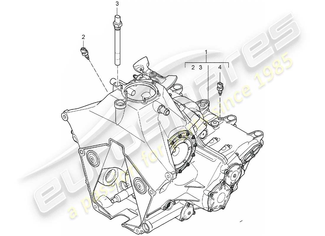 un diagrama de piezas del catálogo de piezas porsche 1971 (refurbished and exchange catalogue)