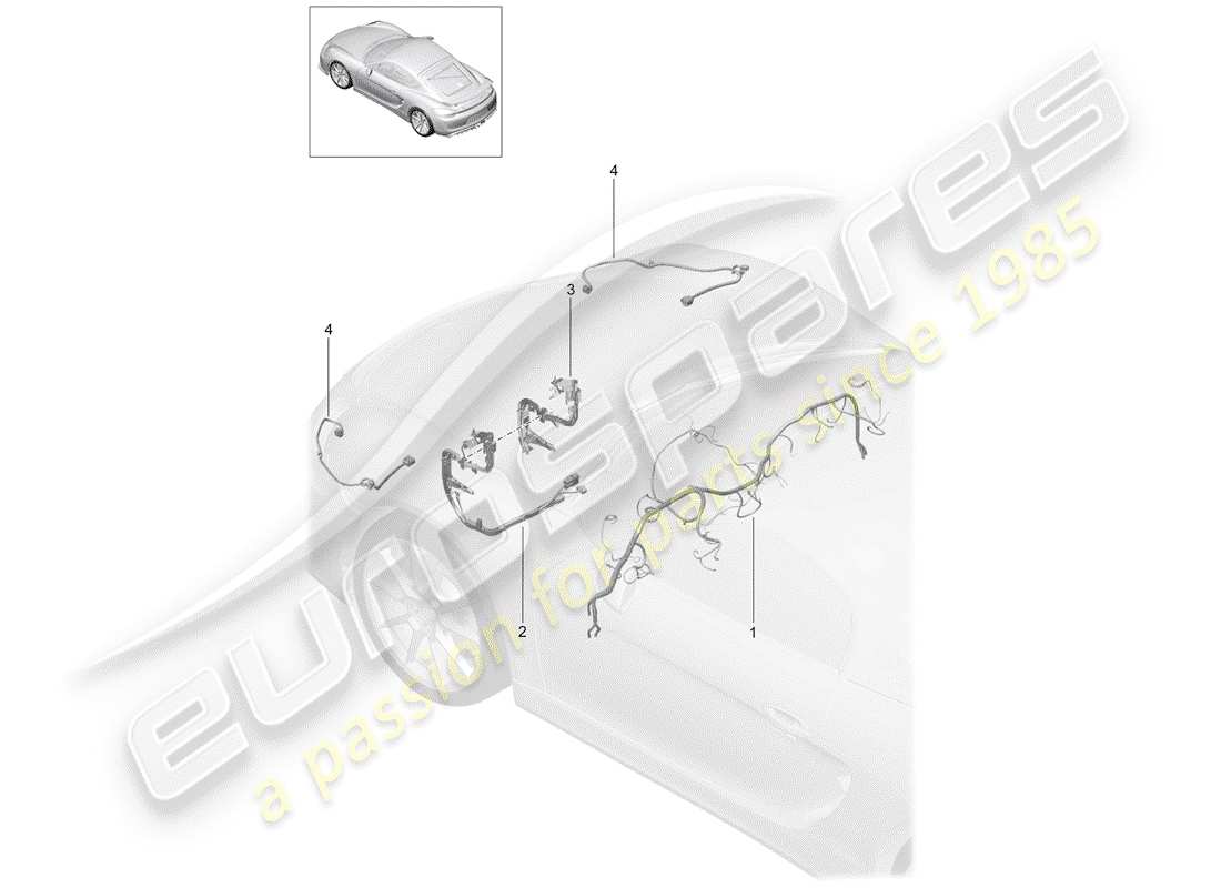 un diagrama de piezas del catálogo de piezas porsche 2016 (981 cayman gt4)