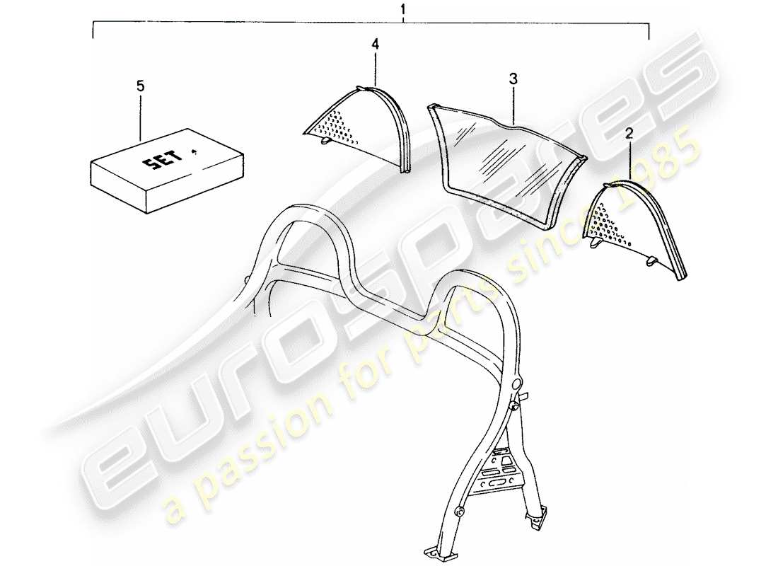 un diagrama de piezas del catálogo de piezas porsche 1995 (tequipment)