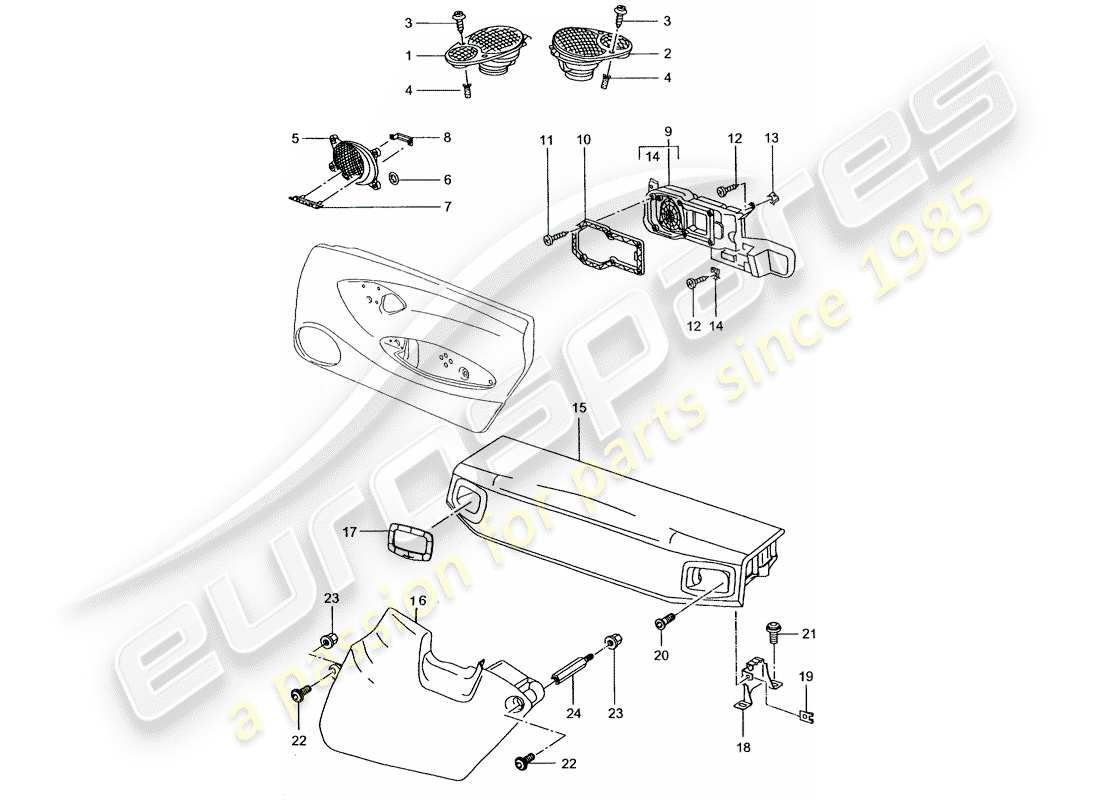 un diagrama de piezas del catálogo de piezas porsche 2002 (996)