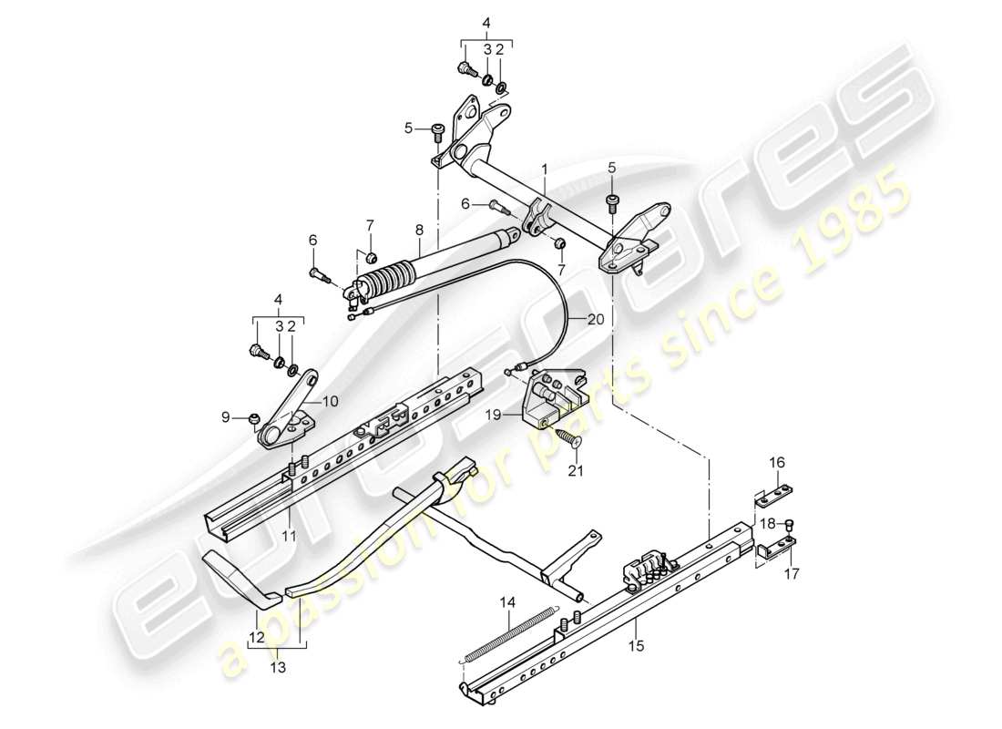 un diagrama de piezas del catálogo de piezas porsche 1998 (986 boxster)
