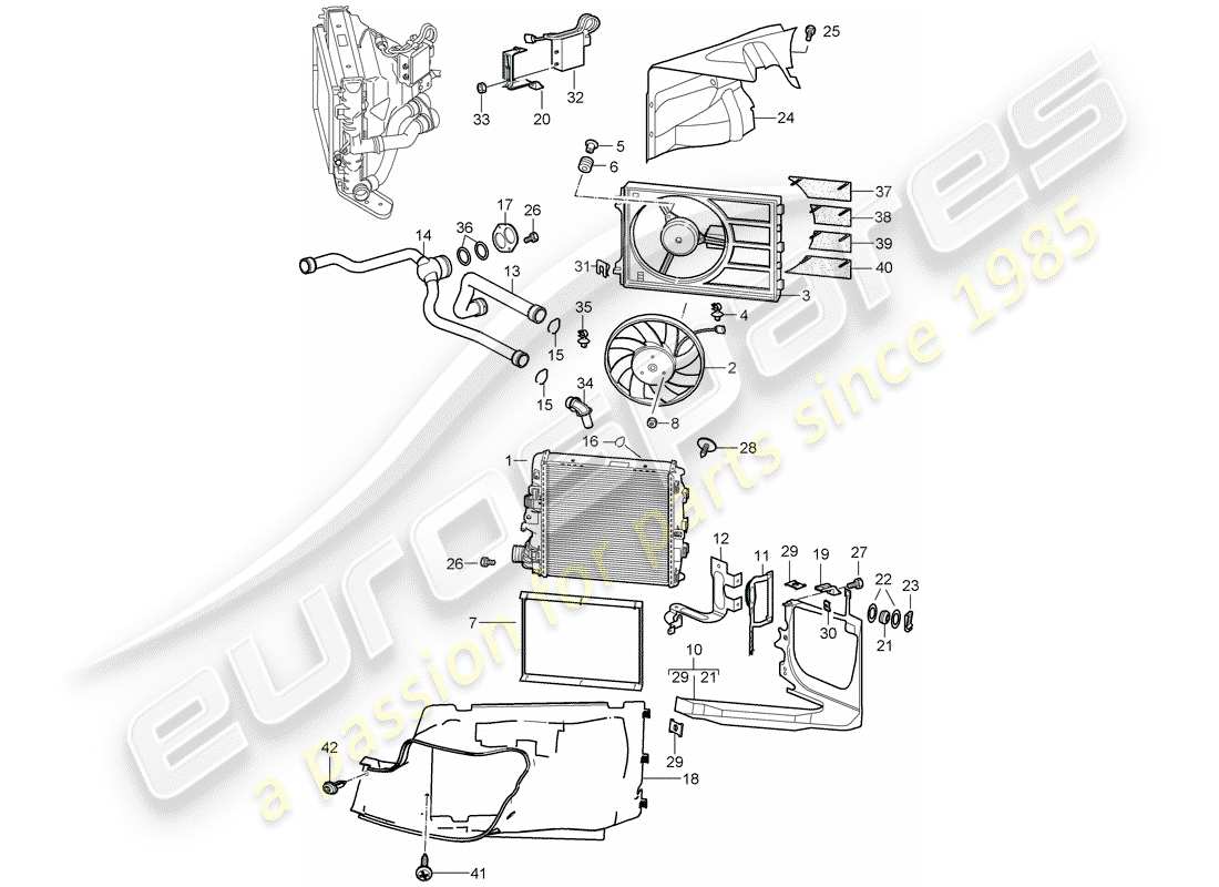 un diagrama de piezas del catálogo de piezas porsche 2008 (997-1 turbo / gt2)