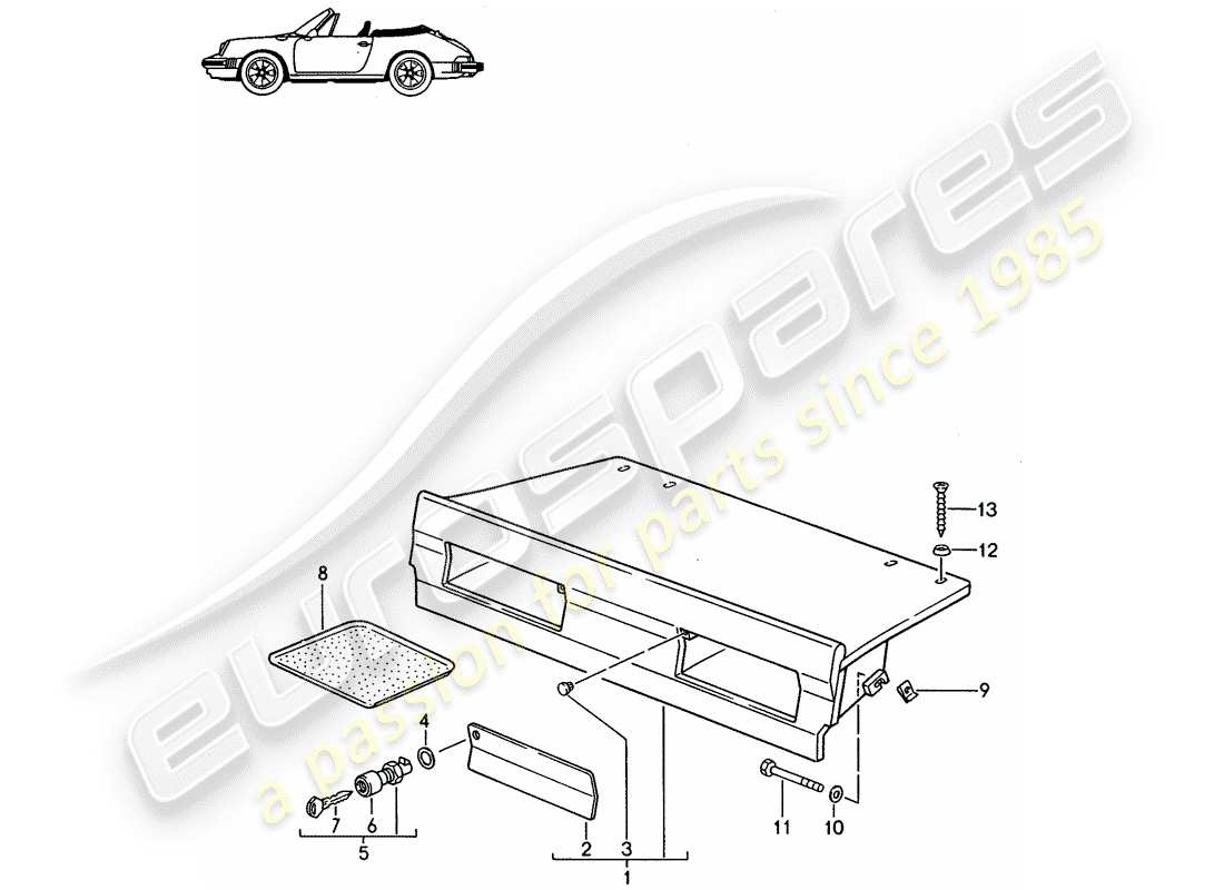 un diagrama de piezas del catálogo de piezas porsche 1998 (seats for 944/968/911/928)