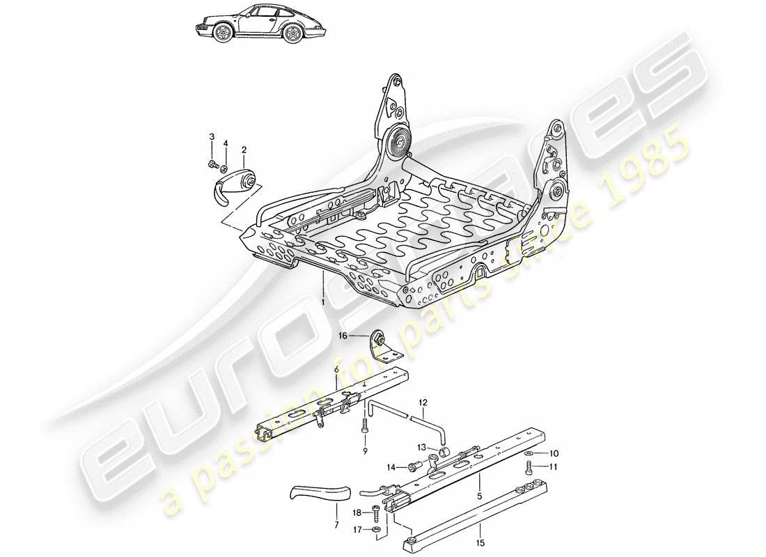 un diagrama de piezas del catálogo de piezas porsche accessories and tequipment