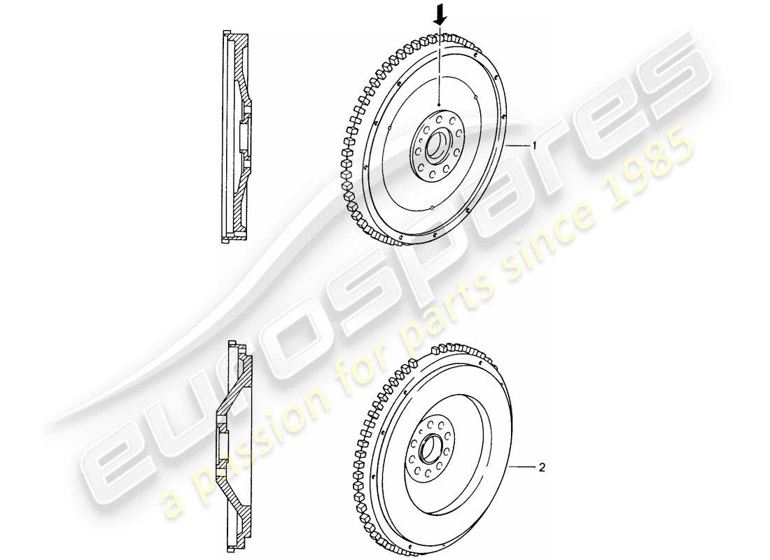 un diagrama de piezas del catálogo de piezas porsche 2000 (refurbished and exchange catalogue)