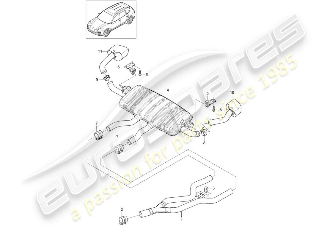 un diagrama de piezas del catálogo de piezas porsche 2013 (cayenne e2 92a)