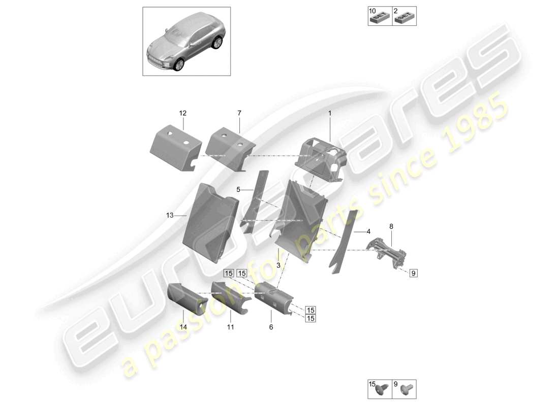 diagrama de pieza que contiene el número de pieza 95b885397