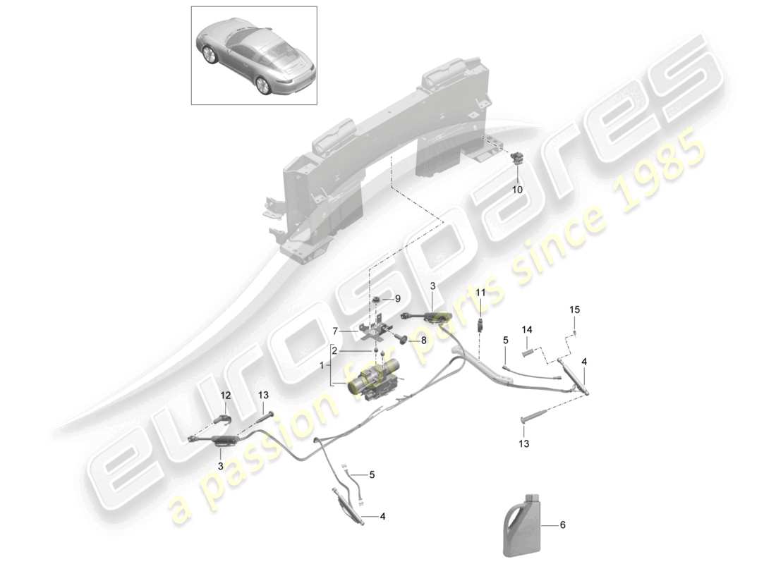un diagrama de piezas del catálogo de piezas porsche 2013 (991-1)