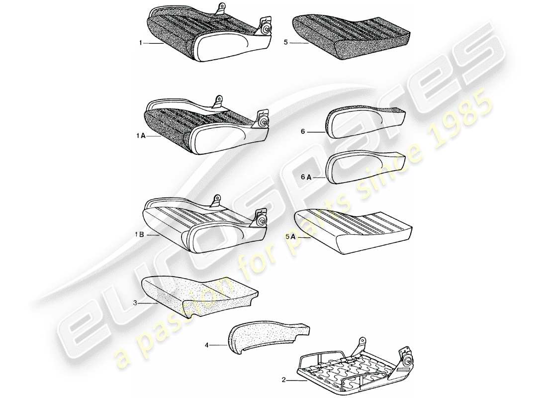 un diagrama de piezas del catálogo de piezas porsche 1982 (924)