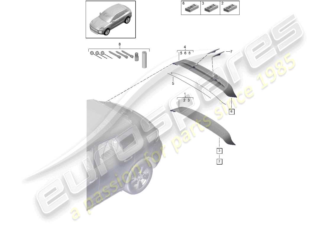 diagrama de pieza que contiene el número de pieza 95b 827 952
