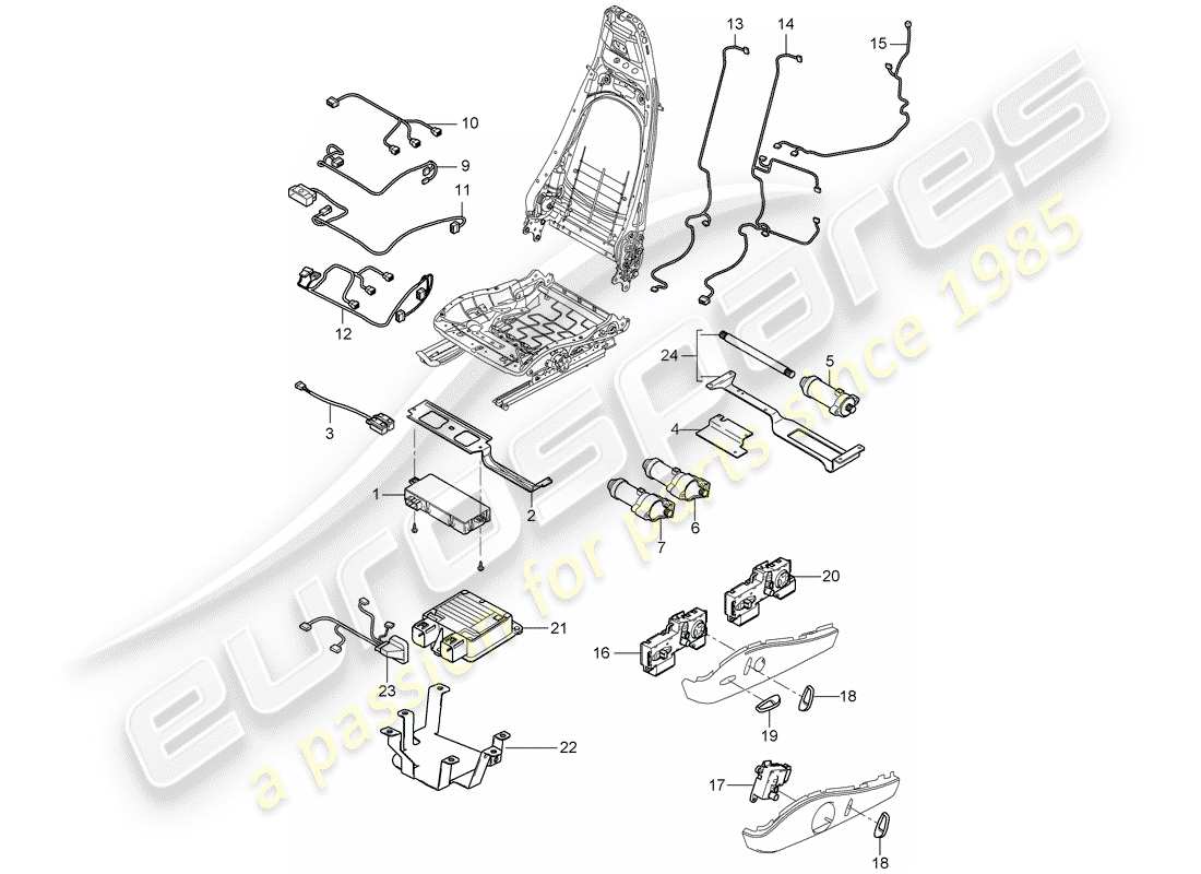 un diagrama de piezas del catálogo de piezas porsche 2008 (997-1)