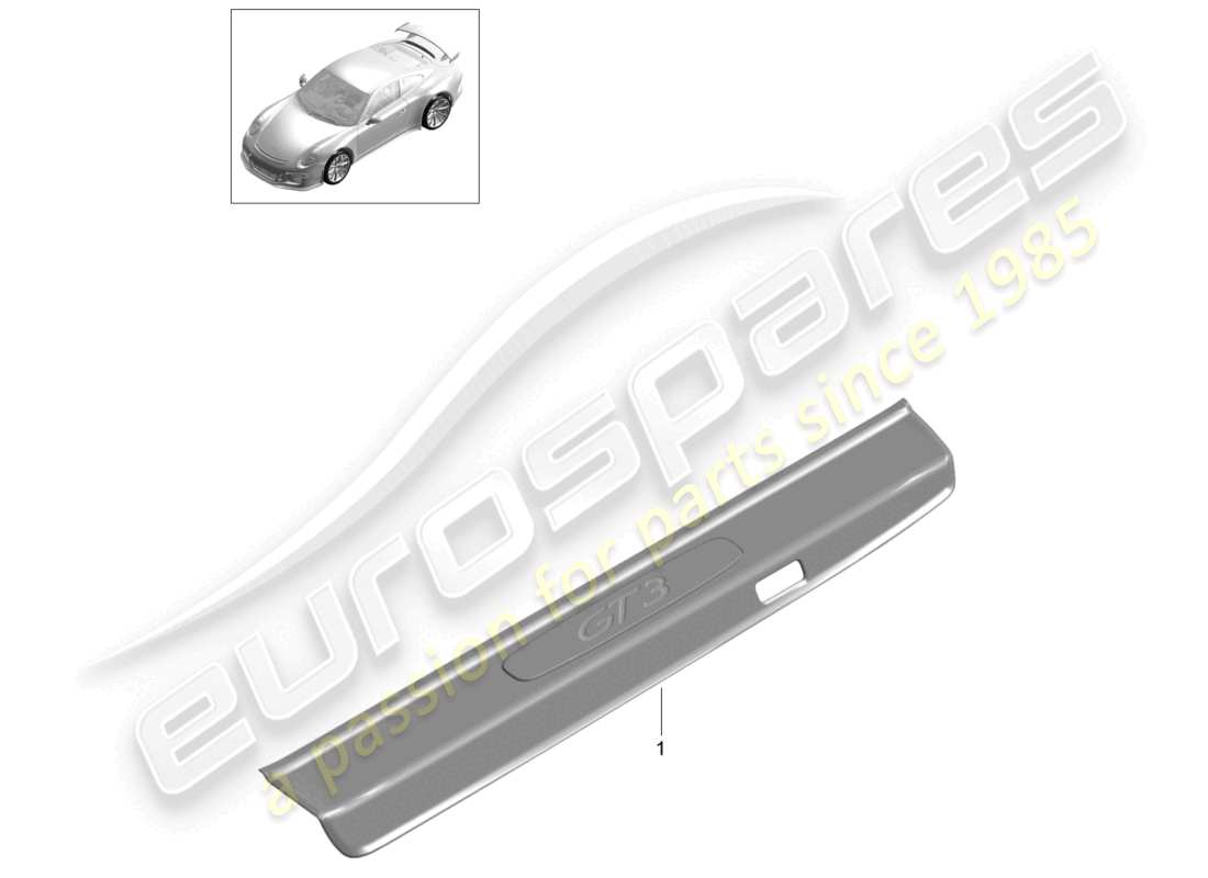 un diagrama de piezas del catálogo de piezas porsche 2016 (991-1 r/gt3/rs)