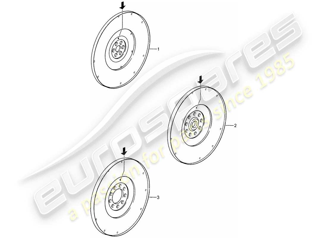 un diagrama de piezas del catálogo de piezas porsche 1985 (refurbished and exchange catalogue)