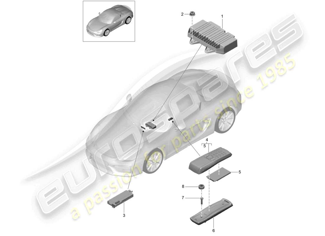 un diagrama de piezas del catálogo de piezas porsche 2016 (981 boxster spyder)