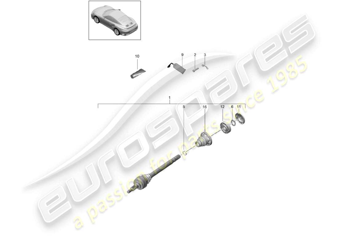 un diagrama de piezas del catálogo de piezas porsche 2019 (991-2 turbo)