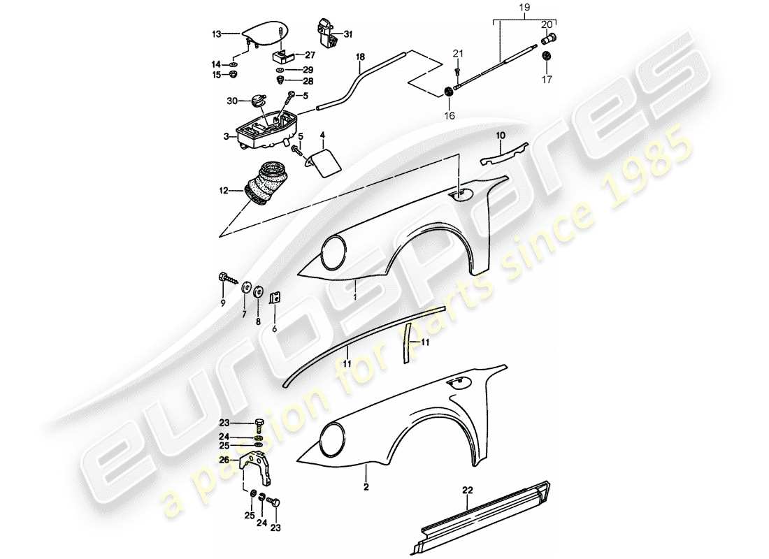 diagrama de pieza que contiene el número de pieza pcg91908907