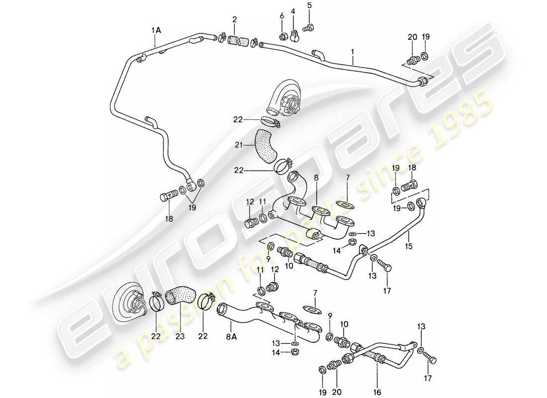 un diagrama de piezas del catálogo de piezas porsche 959