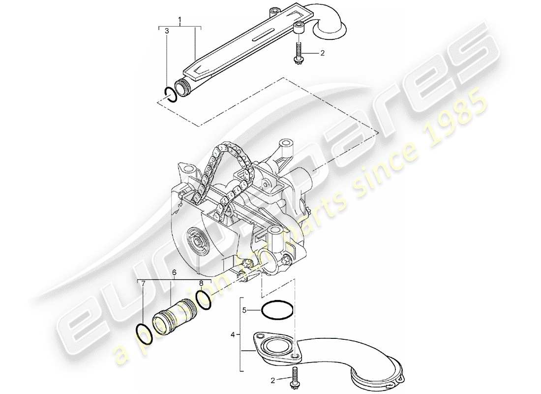 porsche 2005 (cayenne e1 9pa) bomba de aceite diagrama de piezas