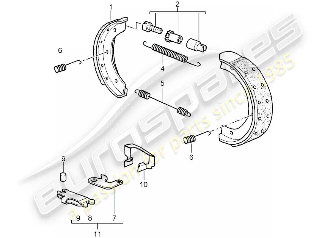 porsche 2007 (987 boxster) freno de mano diagrama de piezas