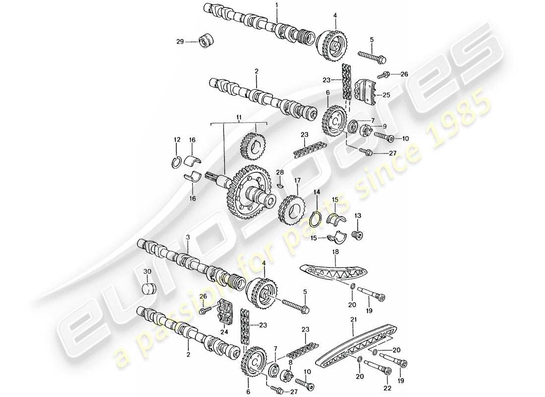 porsche 996 t/gt2 (2004) diagrama de piezas de control de válvula