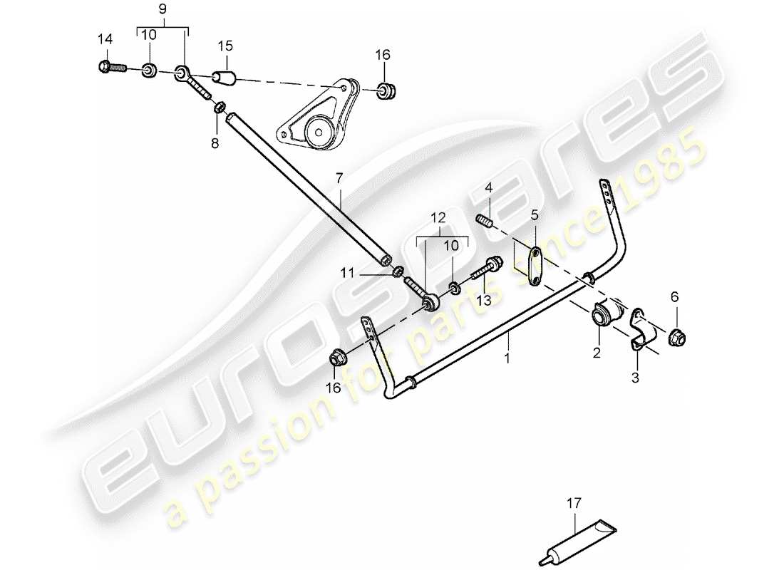 porsche 2004 (carrera gt) diagrama de piezas del estabilizador