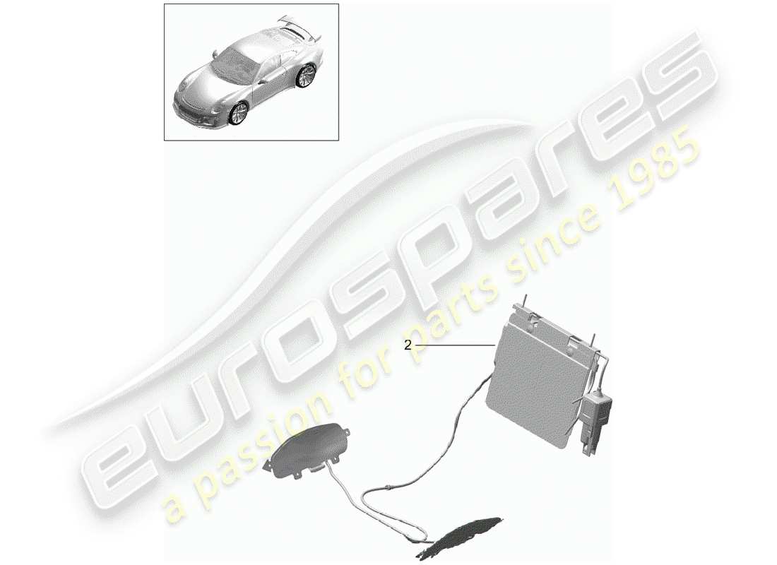 porsche 2019 (991-2 r/gt3/rs) soporte lumbar diagrama de piezas