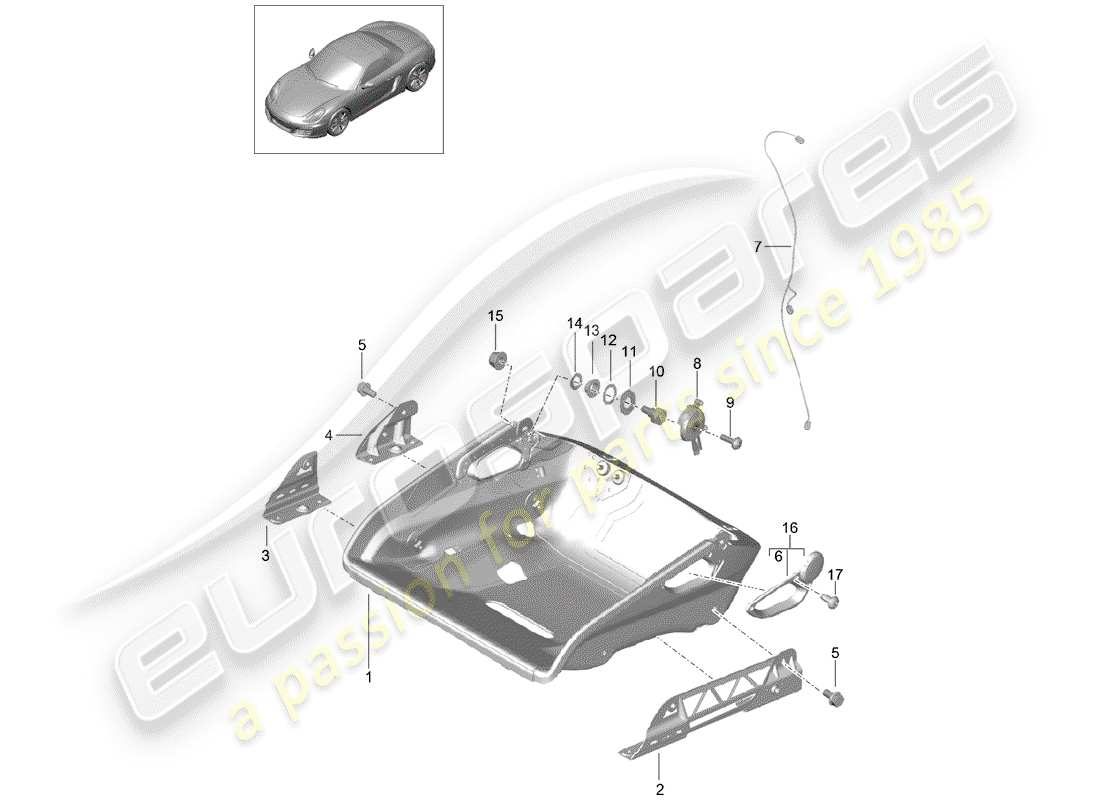 porsche 2013 (981 boxster) diagrama de piezas de seat