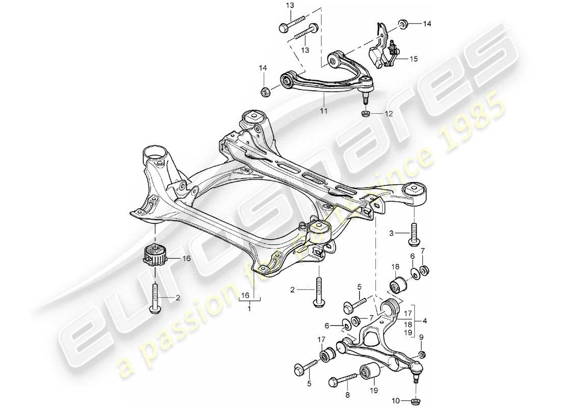 porsche 2005 (cayenne e1 9pa) submarco diagrama de piezas