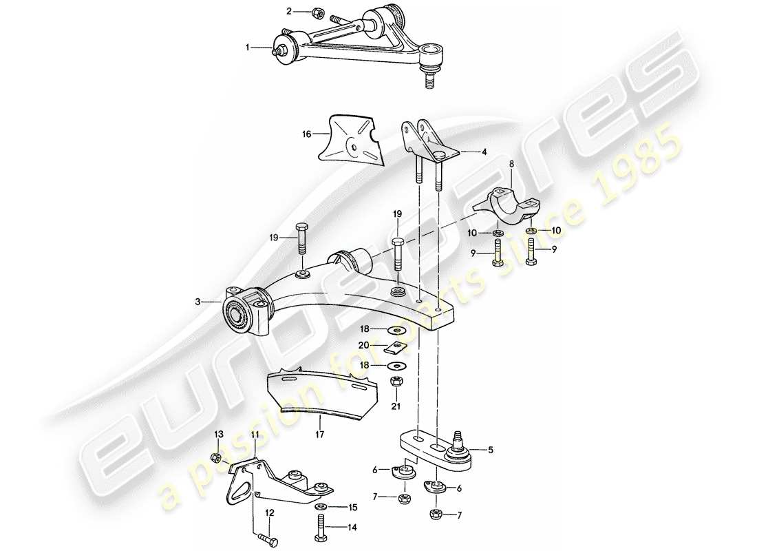porsche 928 (1985) brazo estabilizador de pista - f 92-gs861 000>> - d - mj 1986>> - mj 1986 diagrama de piezas
