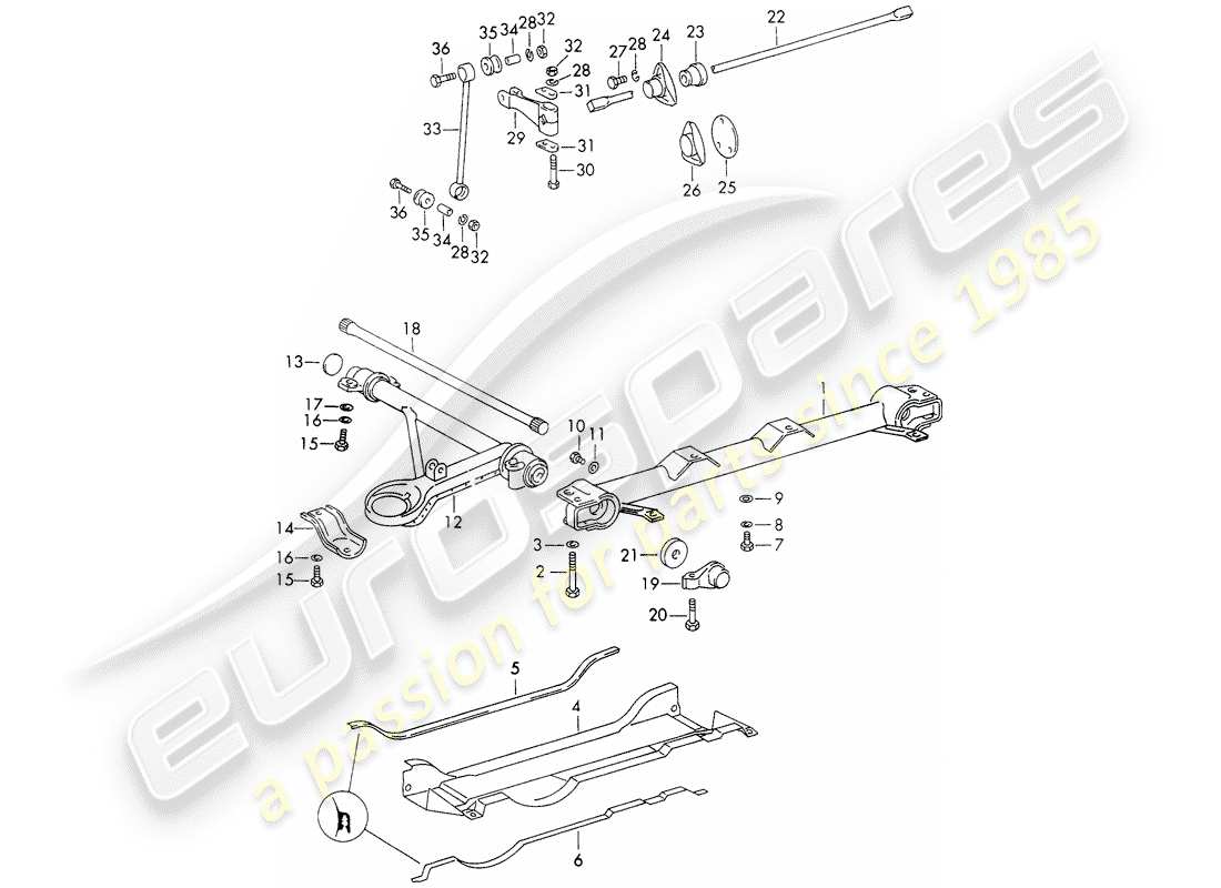 porsche 1966 (911/912) eje delantero - estabilizador - d - mj 1969>> - mj 1969 diagrama de piezas