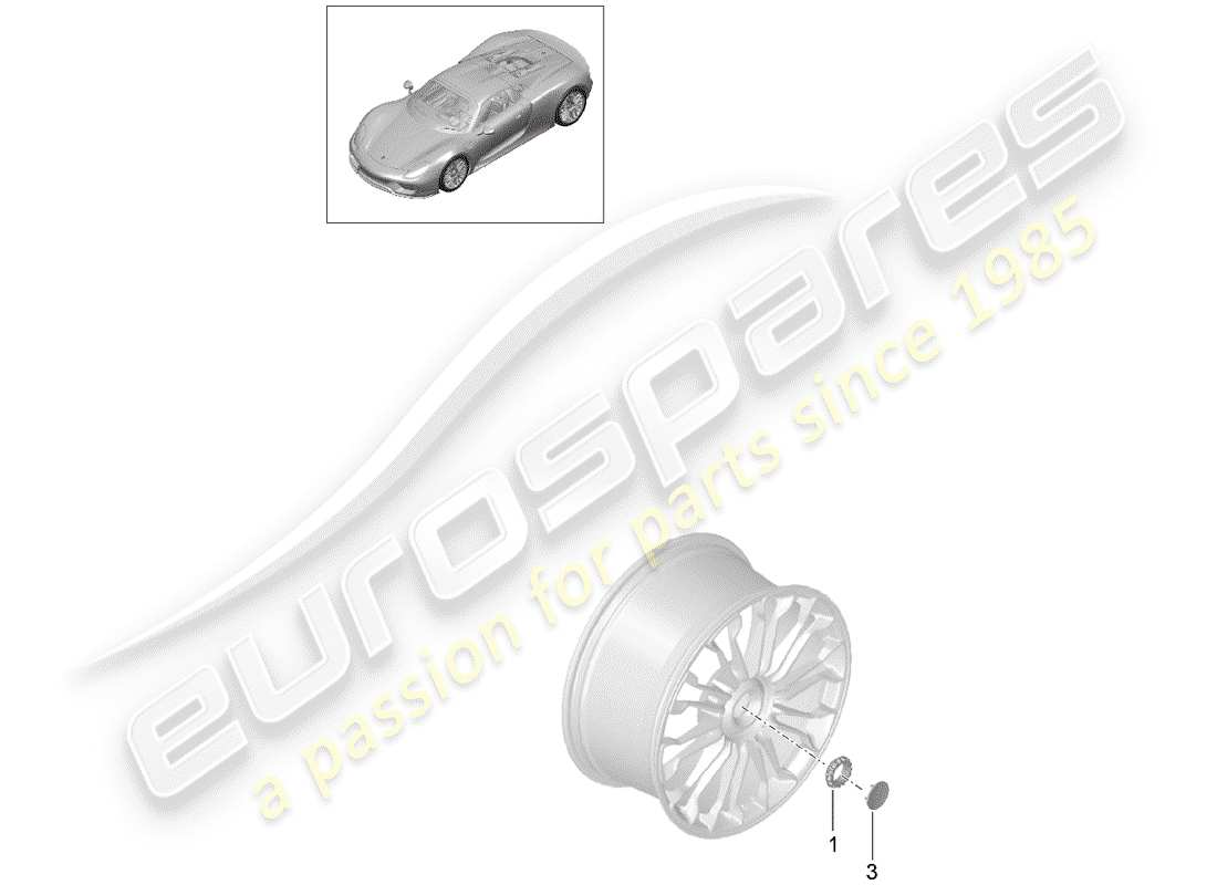 porsche 2015 (918 spyder) cierre centralizado diagrama de piezas