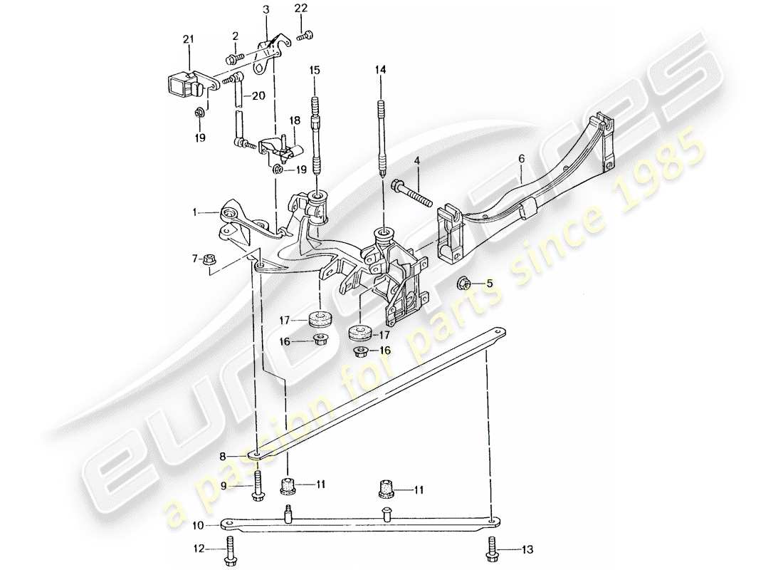porsche 2005 (996 turbo / gt2) eje trasero - panel lateral - soporte diagrama de piezas