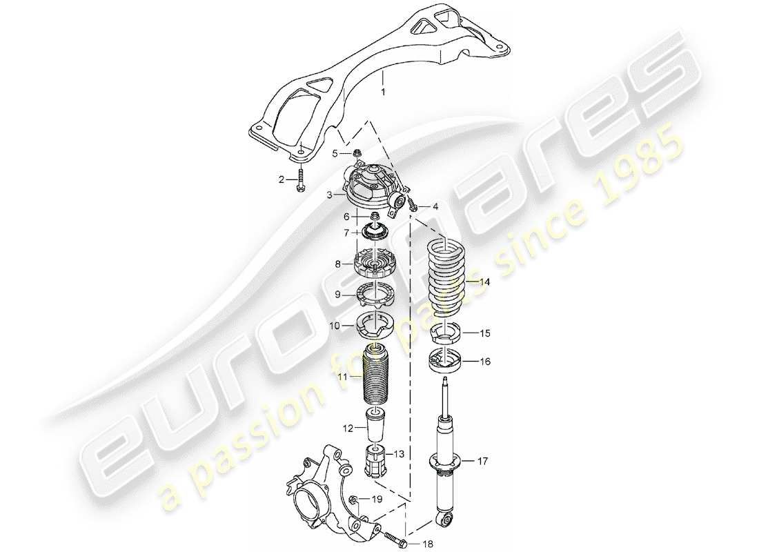 porsche 2006 (cayenne e1 9pa) suspensión diagrama de piezas