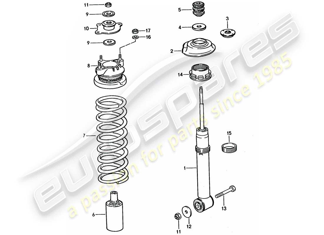 porsche 1993 (928) suspensión diagrama de piezas